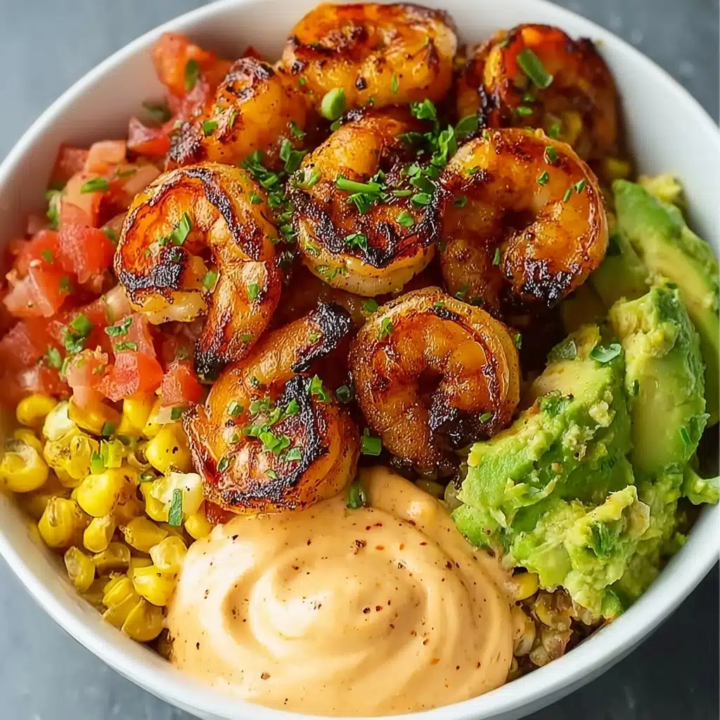 Grilled Shrimp Bowl with Avocado & Corn Salsa Recipe