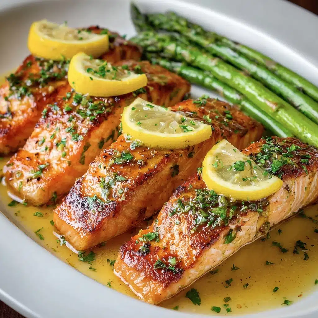 Salmon with Garlic Lemon Butter Sauce Recipe