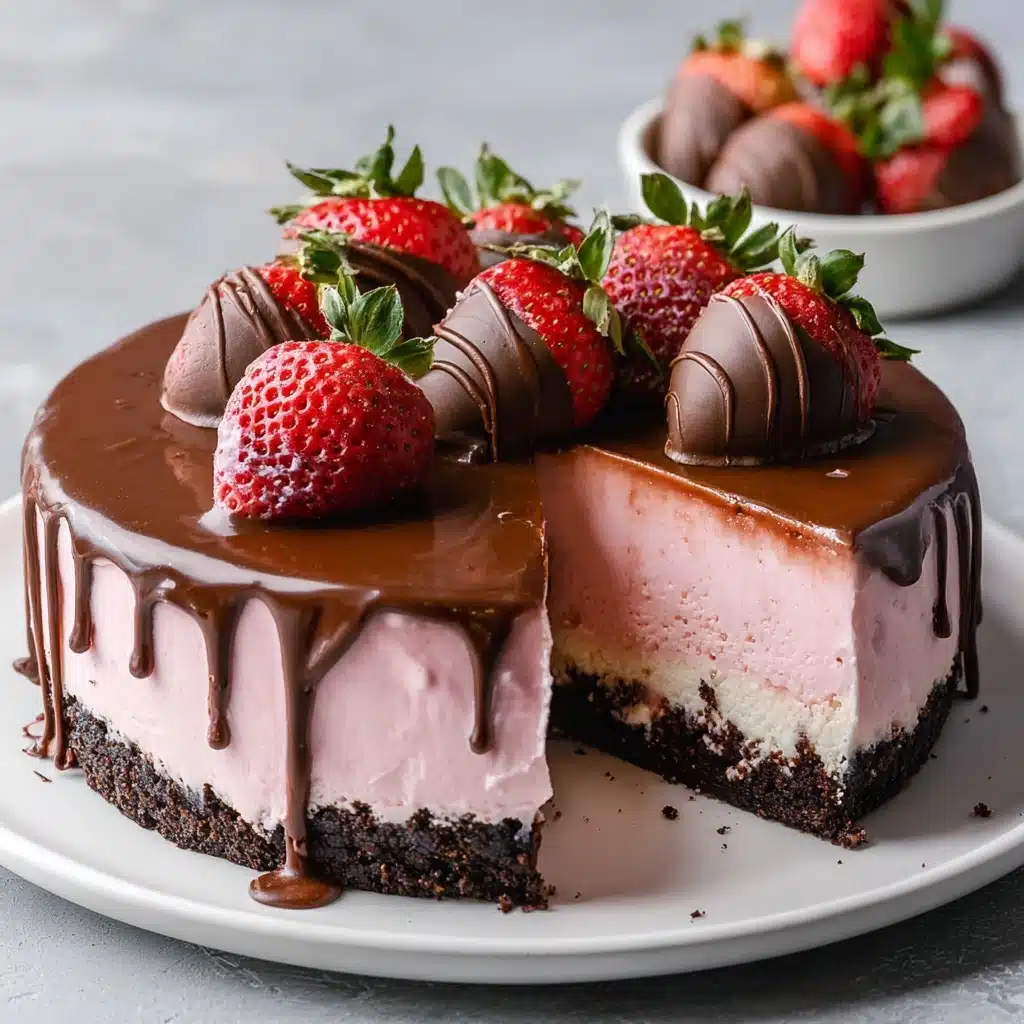 Chocolate Covered Strawberry Cheesecake Recipe - Recipe Image