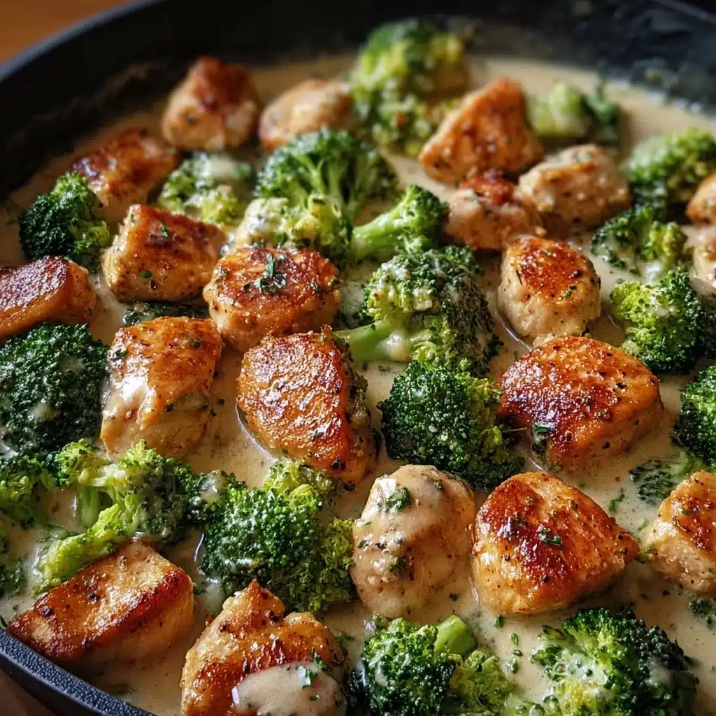 Creamy Garlic Chicken and Broccoli Skillet Recipe