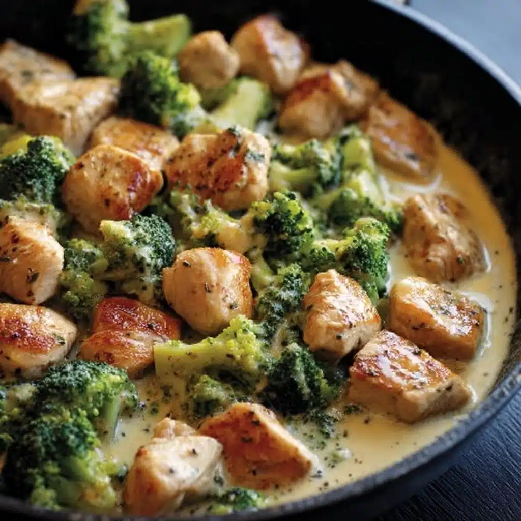 Creamy Garlic Chicken and Broccoli Skillet Recipe - Recipe Image