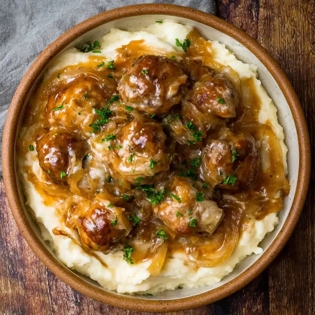 Crock Pot French Onion Meatballs Recipe - Recipe Image