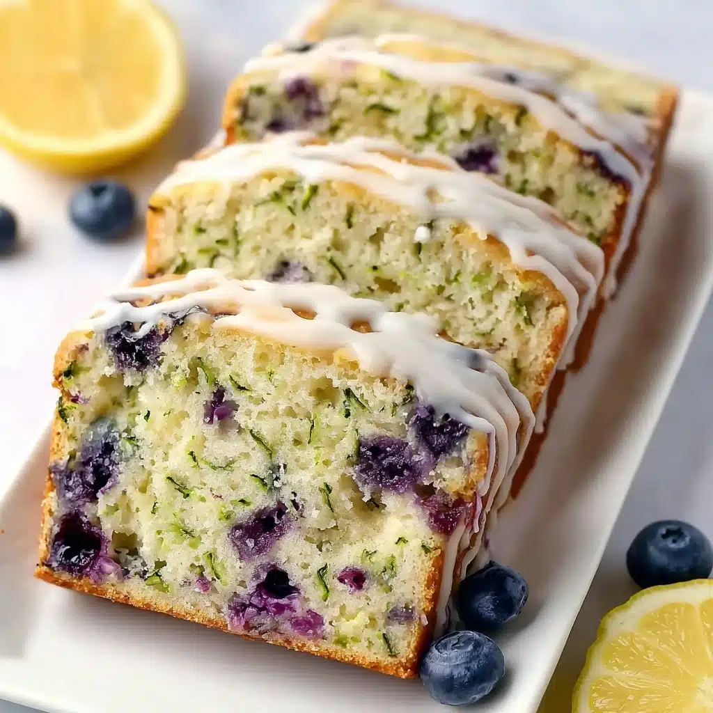 Moist Blueberry Zucchini Bread with a Lemon Glaze Recipe