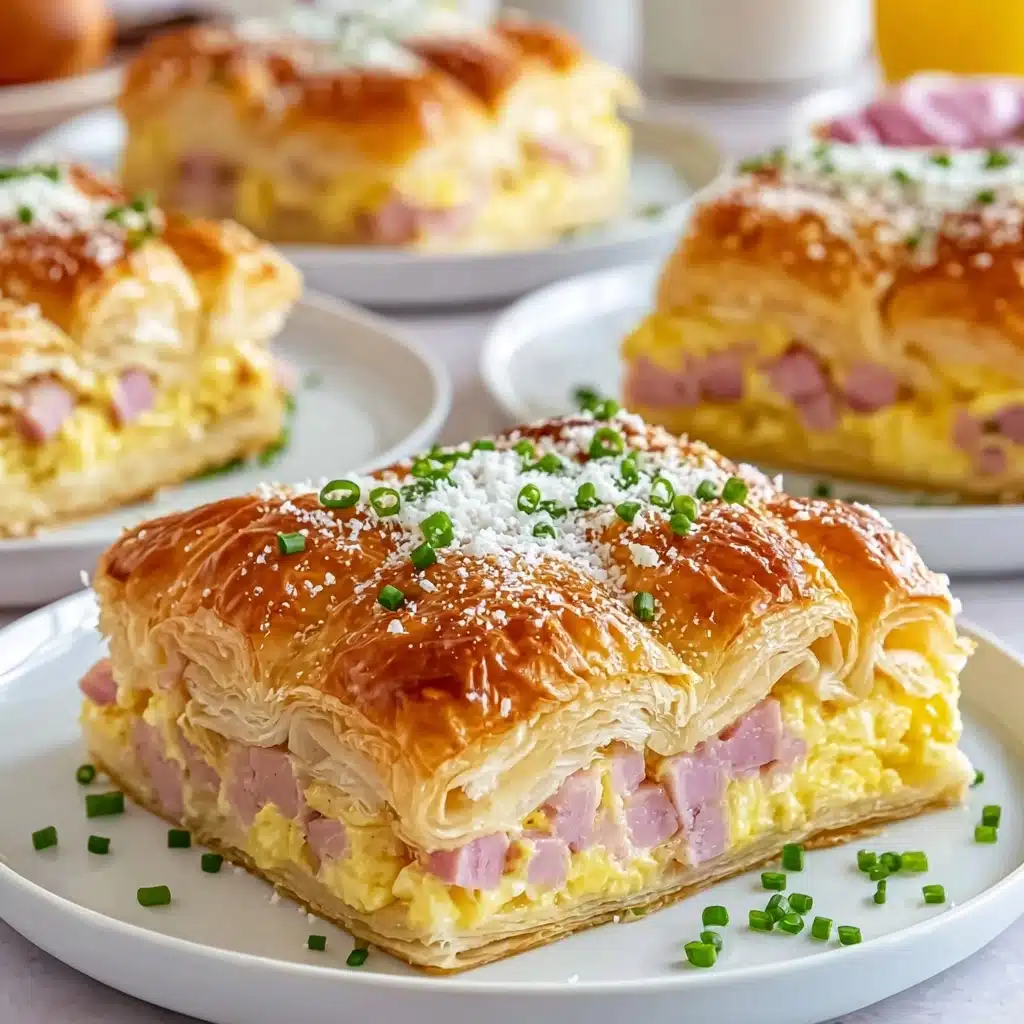 Ham and Cheese Croissant Breakfast Casserole Delight Recipe - Recipe Image