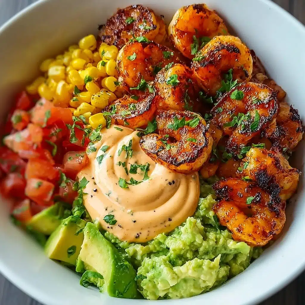 Grilled Shrimp Bowl with Avocado & Corn Salsa Recipe