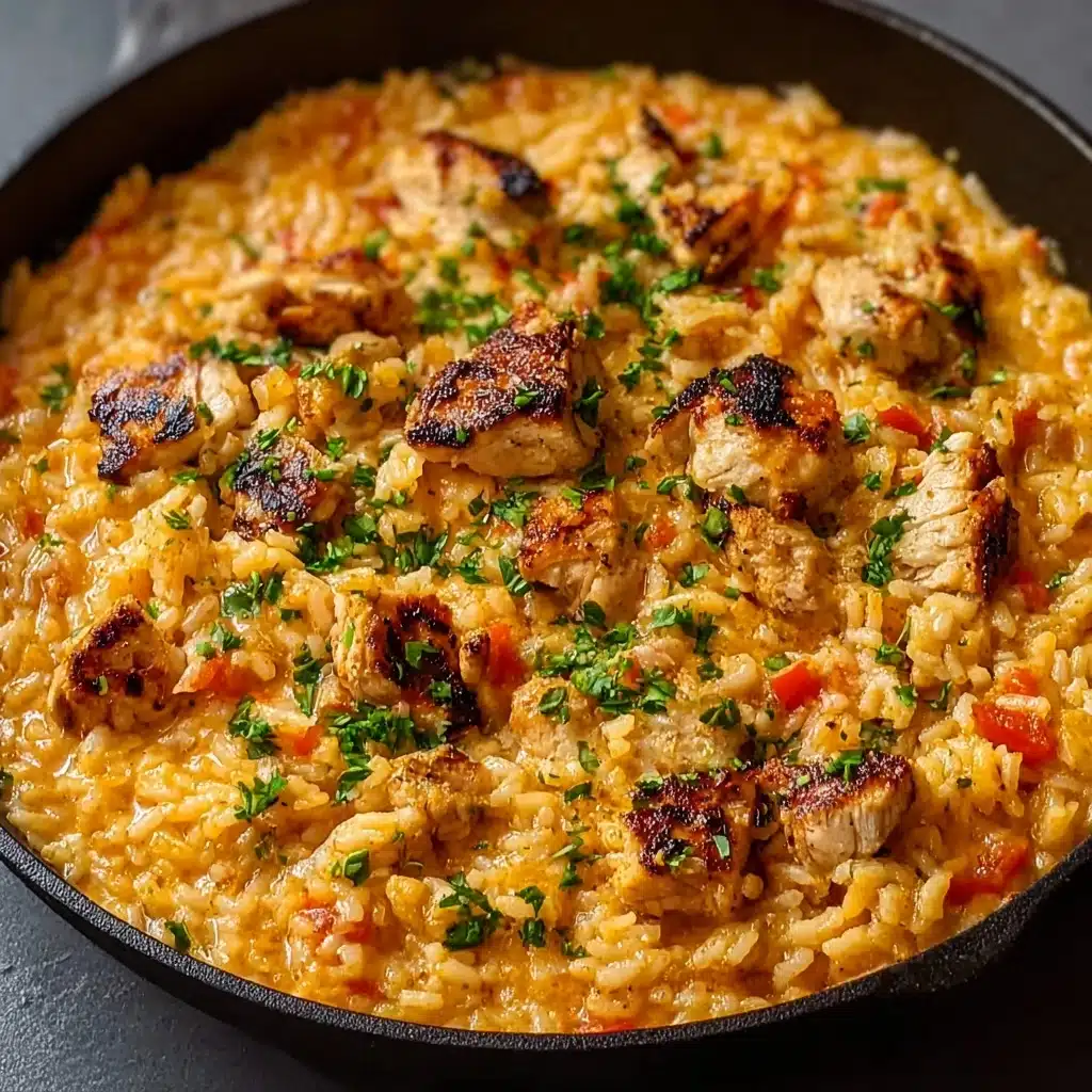 One Pot Queso Chicken and Rice : Easy Comfort Food Recipe