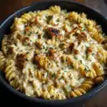 The Best Crockpot Garlic Parmesan Chicken Pasta Recipe