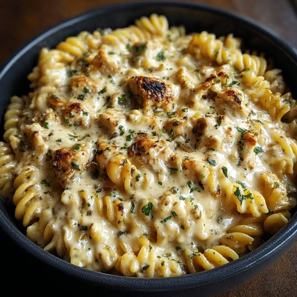 The Best Crockpot Garlic Parmesan Chicken Pasta Recipe