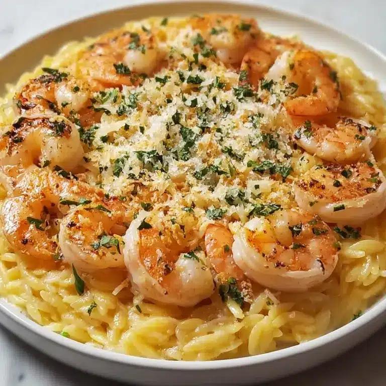 One Pan Parmesan Orzo with Shrimp Recipe