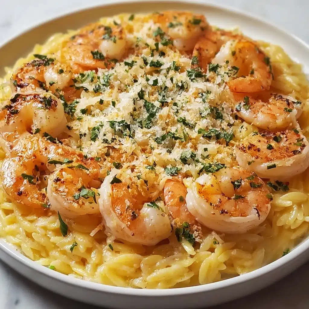 One Pan Parmesan Orzo with Shrimp Recipe