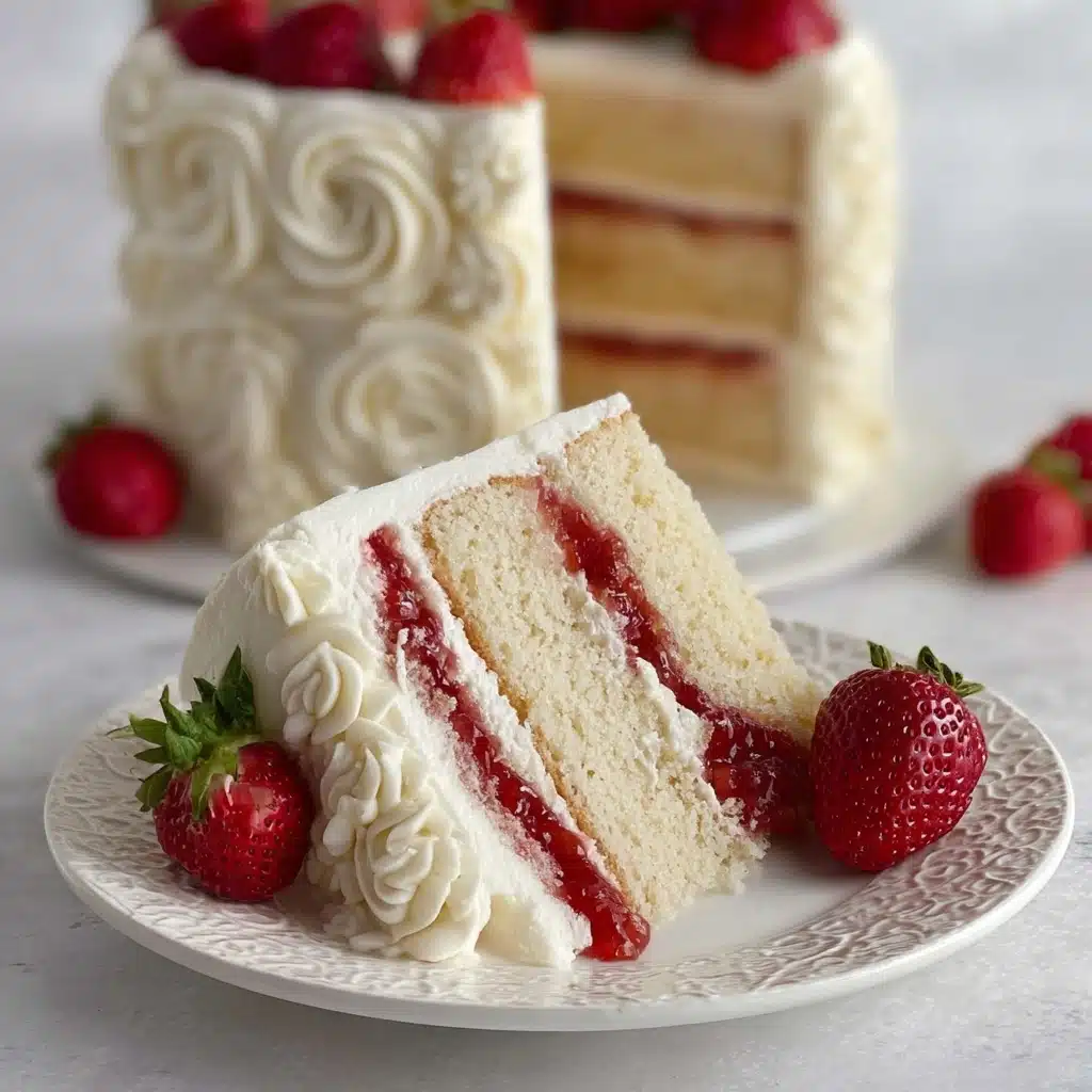 Moist Vanilla Cake with Strawberry Filling Recipe
