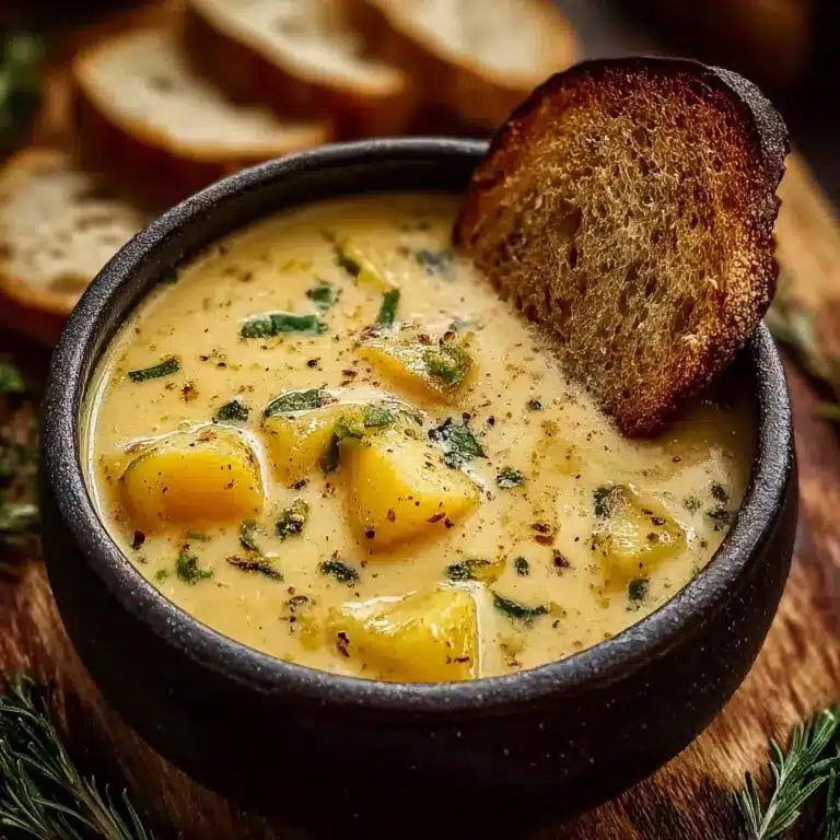 Hearty Cheddar Garlic Herb Potato Soup Recipe