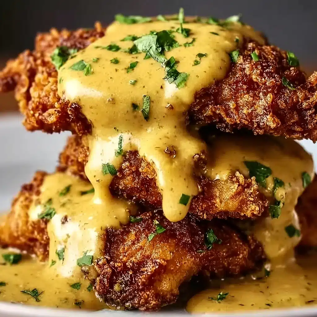 Pretzel Chicken with Mustard-Cheddar Sauce Recipe - Recipe Image