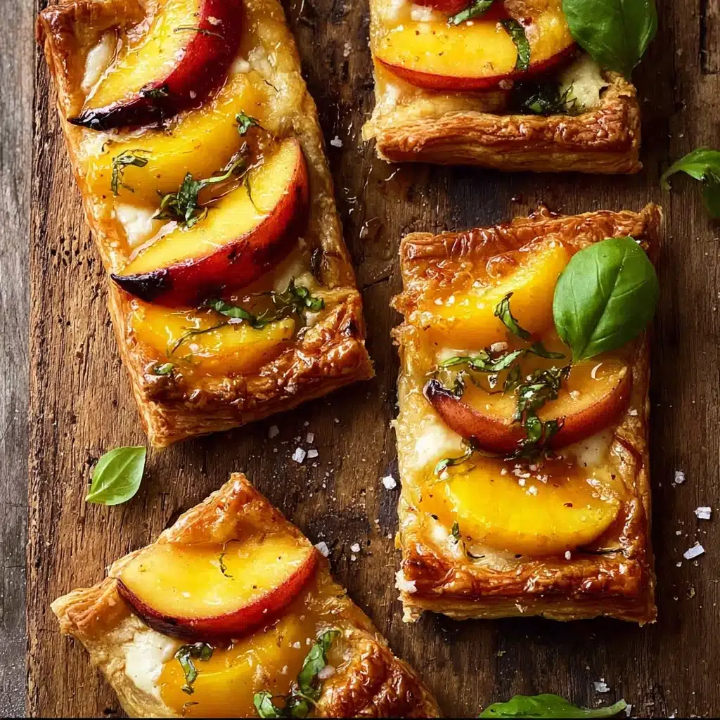 Peach Brie Pastry Tarts with Peppered Rosemary Honey Recipe