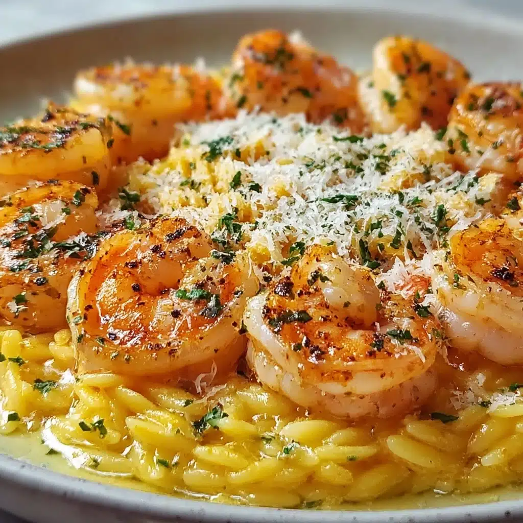 One Pan Parmesan Orzo with Shrimp Recipe - Recipe Image