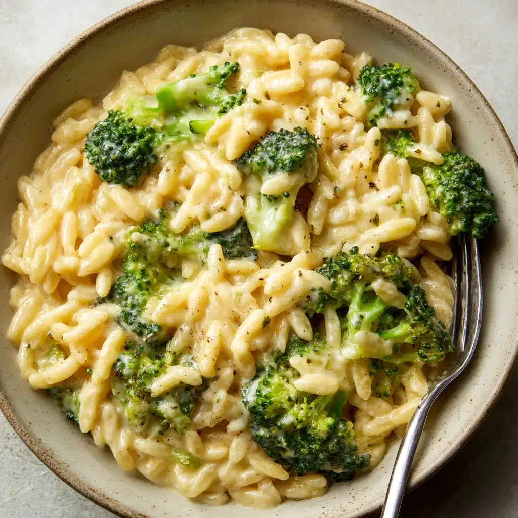 Creamy One-Pot Broccoli Cheddar Orzo Recipe - Recipe Image
