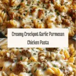 The Best Crockpot Garlic Parmesan Chicken Pasta Recipe