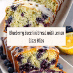 Moist Blueberry Zucchini Bread with a Lemon Glaze Recipe