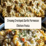 The Best Crockpot Garlic Parmesan Chicken Pasta Recipe