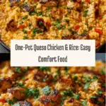 One Pot Queso Chicken and Rice : Easy Comfort Food Recipe