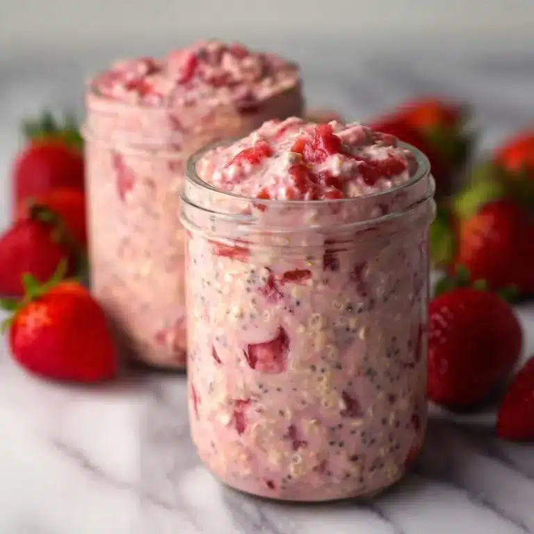 Strawberries and Cream Overnight Oats Recipe