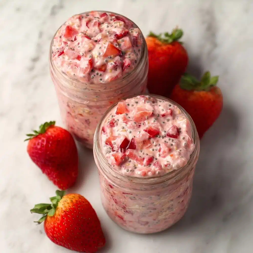 Strawberries and Cream Overnight Oats Recipe - Recipe Image