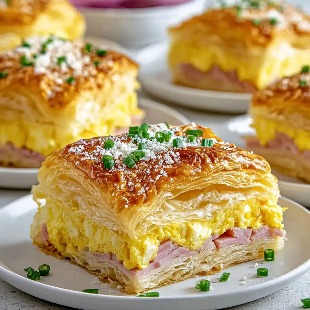 Ham and Cheese Croissant Breakfast Casserole Delight Recipe - Recipe Image