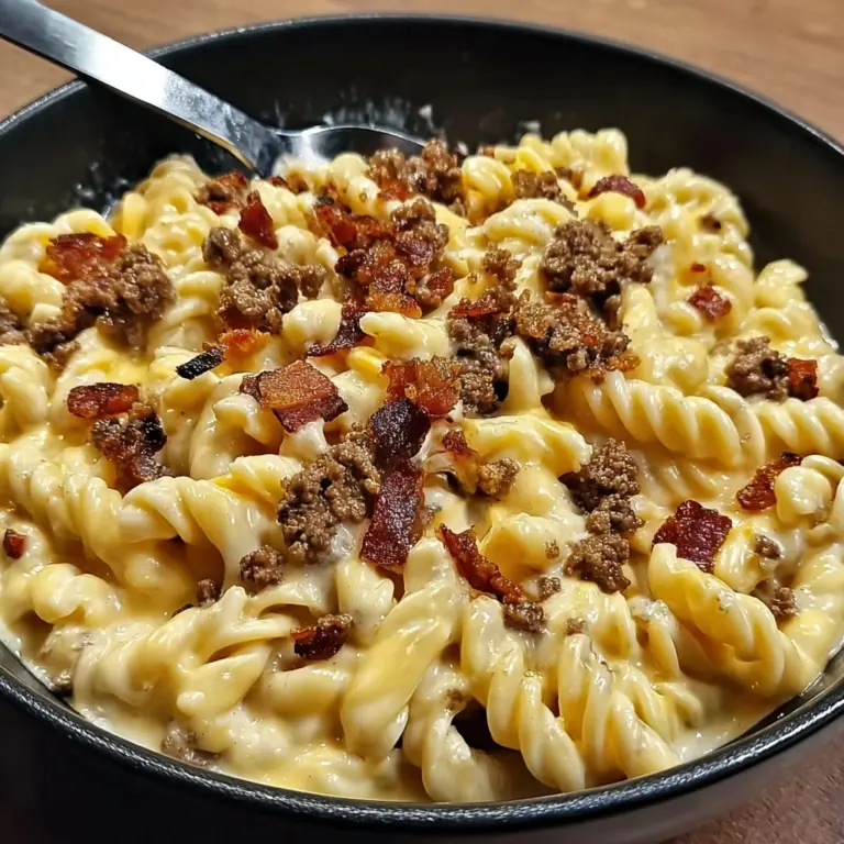Loaded Bacon Cheeseburger Alfredo Pasta Recipe