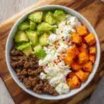 Cottage Cheese Ground Beef & Hot Honey Bowls Recipe