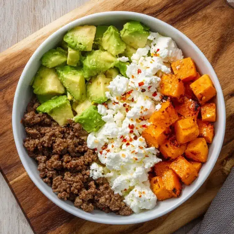 Cottage Cheese Ground Beef & Hot Honey Bowls Recipe