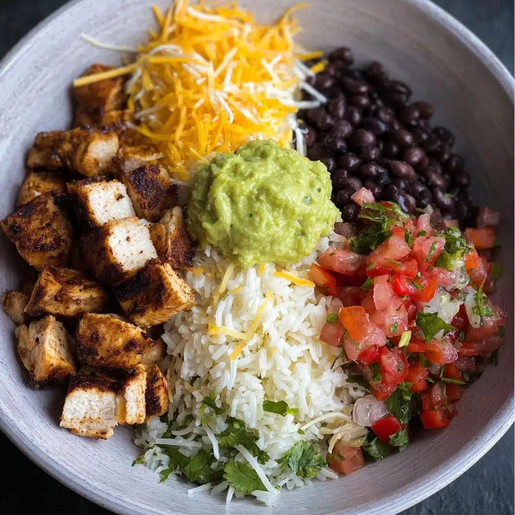 Grilled Chicken Burrito Bowls with Rice and Beans Recipe - Recipe Image