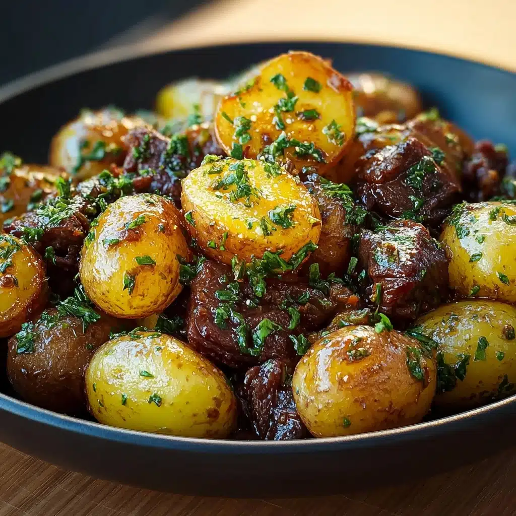 Sweet & Savory Honey Beef with Roasted Potatoes Recipe - Recipe Image