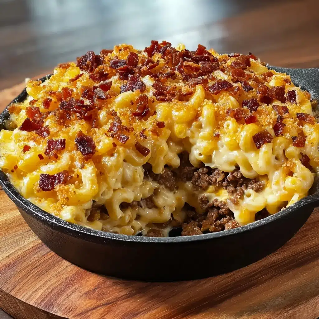 Loaded Bacon Cheeseburger Alfredo Pasta Recipe - Recipe Image