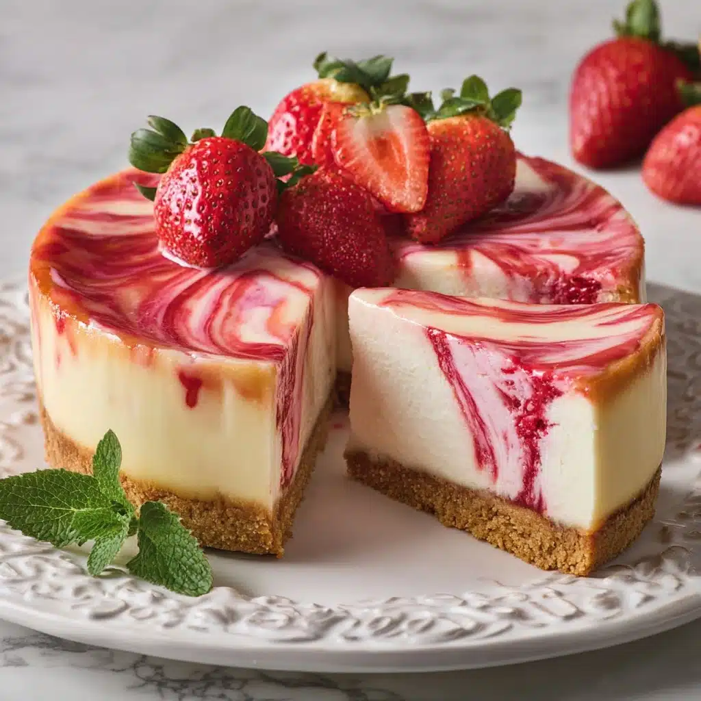 Strawberry Swirl Cheesecake Recipe - Recipe Image