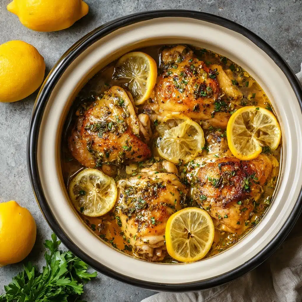 Slow Cooker Lemon Garlic Chicken Recipe - Recipe Image