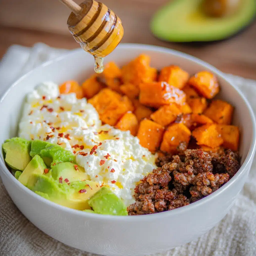Cottage Cheese Ground Beef & Hot Honey Bowls Recipe - Recipe Image