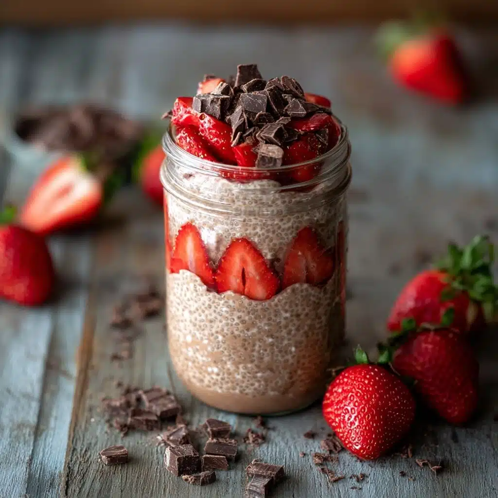Decadent Chocolate Strawberry Overnight Oats Recipe - Recipe Image