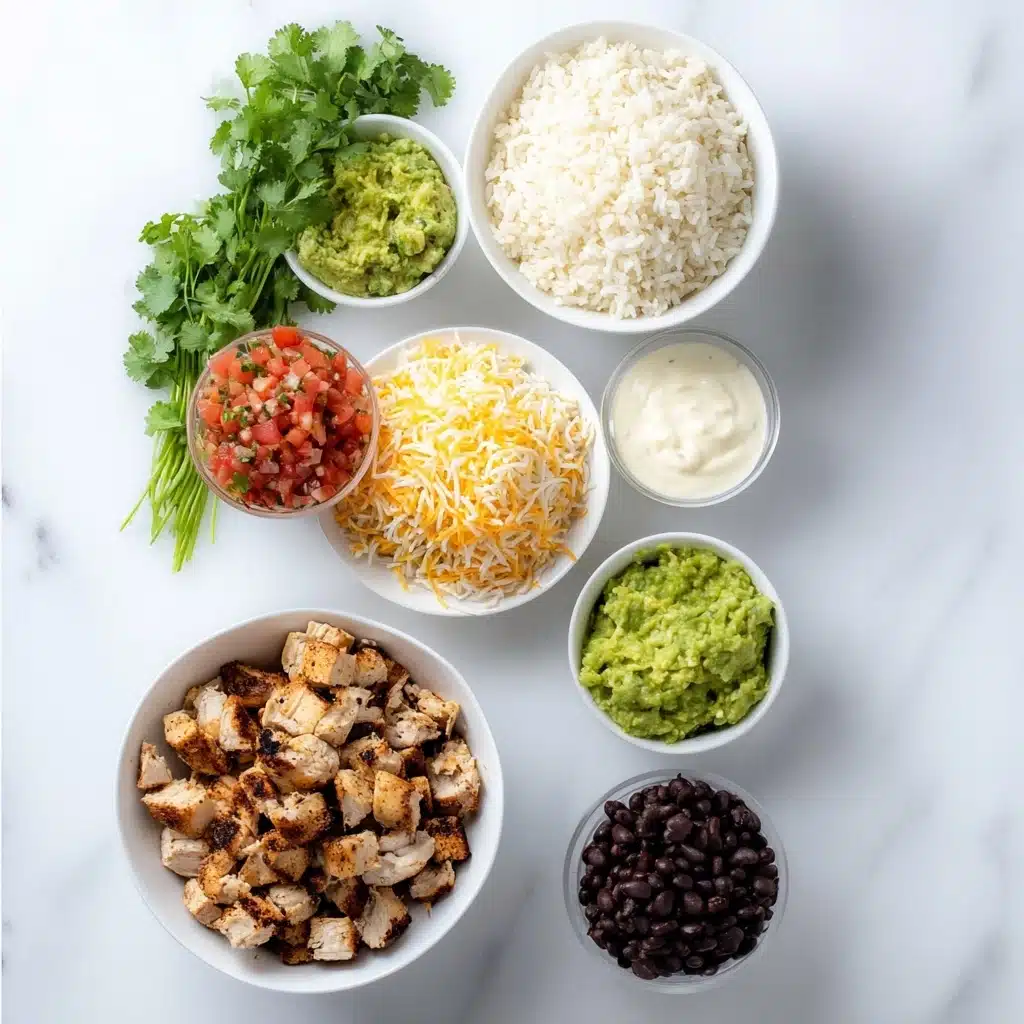 Grilled Chicken Burrito Bowls with Rice and Beans Recipe - Recipe Image
