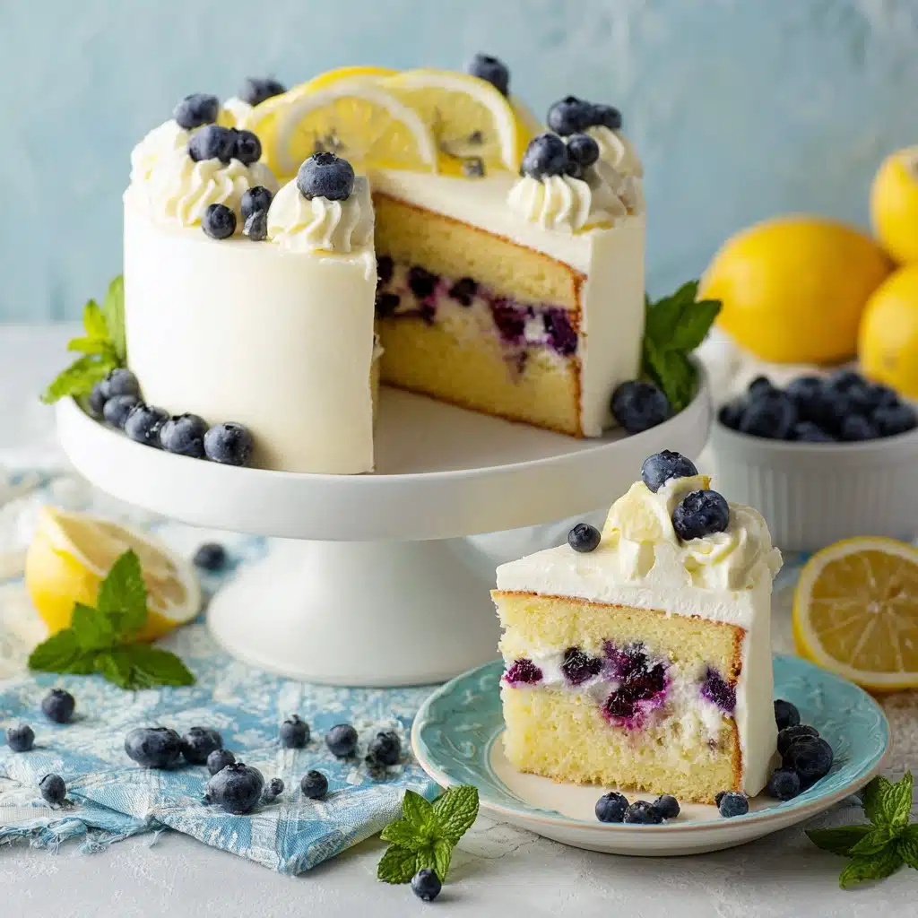 LEMON BLUEBERRY CAKE WITH WHIPPED LEMON CREAM FROSTING Recipe - Recipe Image