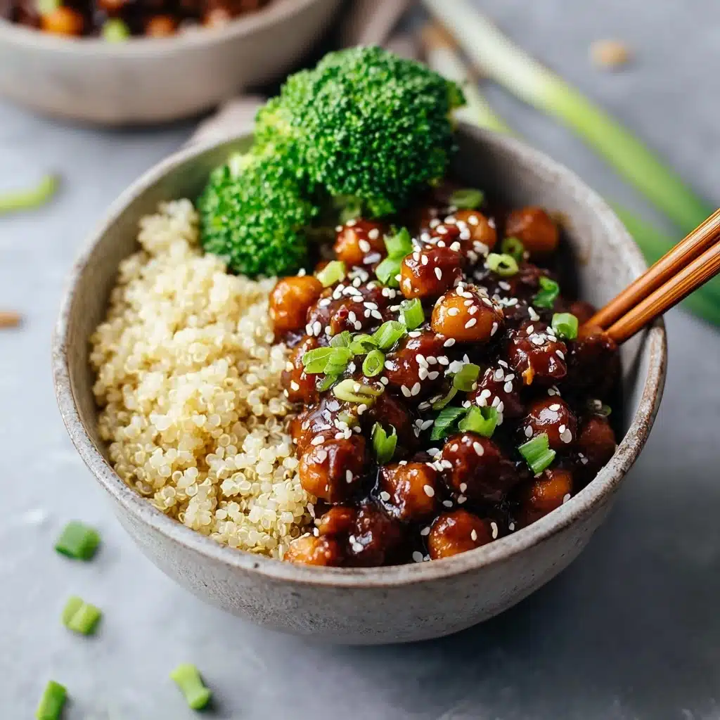 Vegan Sticky Sesame Chickpeas Recipe - Recipe Image