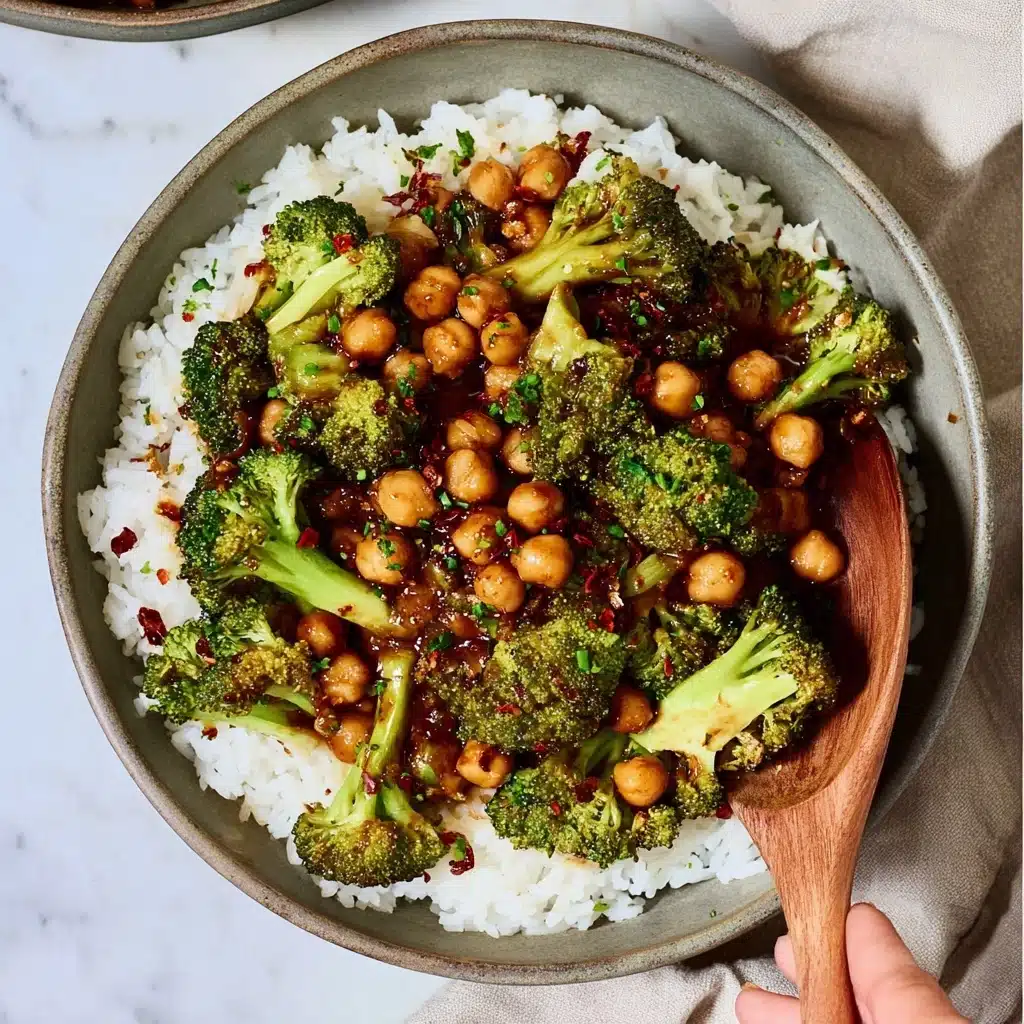 Garlic Broccoli Stir Fry With Chickpeas - Recipe Image