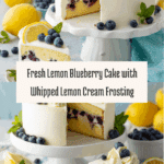 LEMON BLUEBERRY CAKE WITH WHIPPED LEMON CREAM FROSTING Recipe