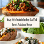 High Protein Ground Turkey Stuffed Sweet Potato Recipe