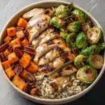 Maple Dijon Chicken & Roasted Sweet Potato Bowls Recipe