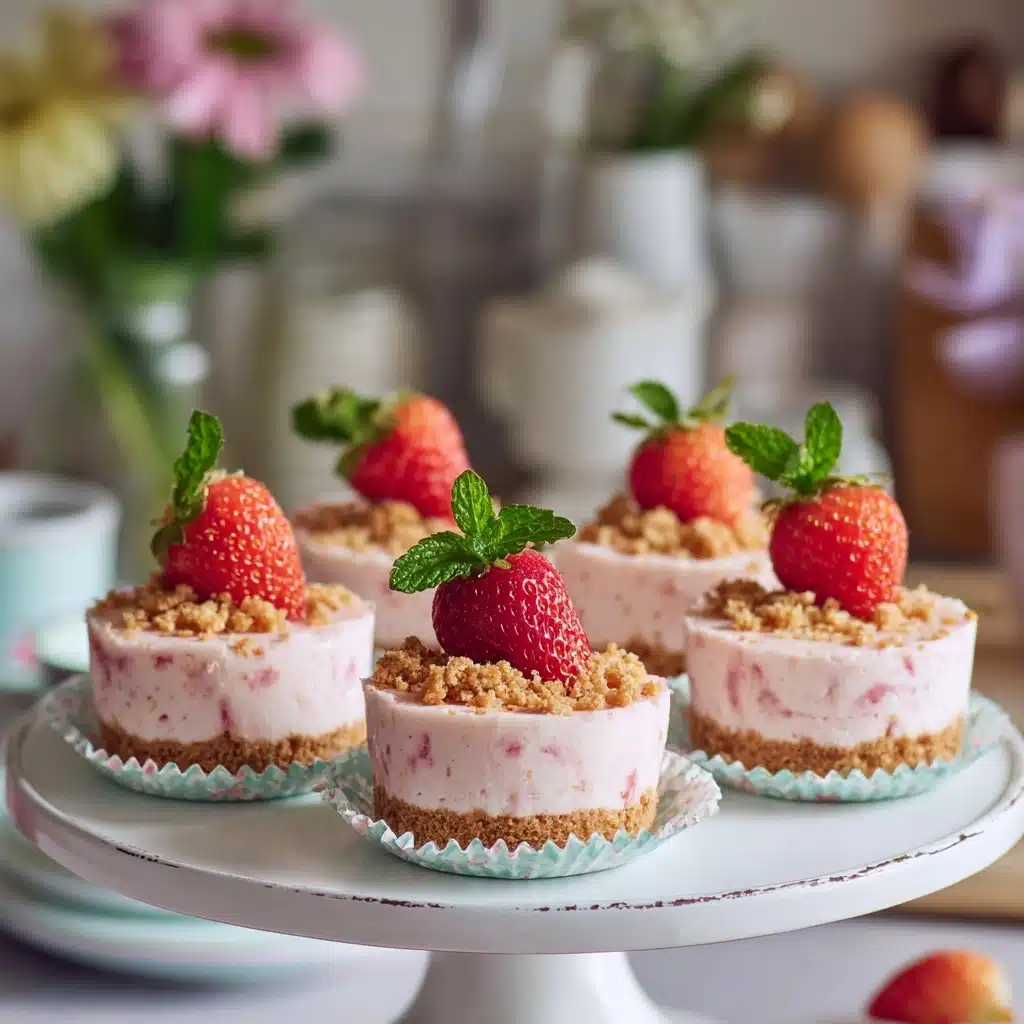 Easy Strawberry Crunch Mini Cheesecake
