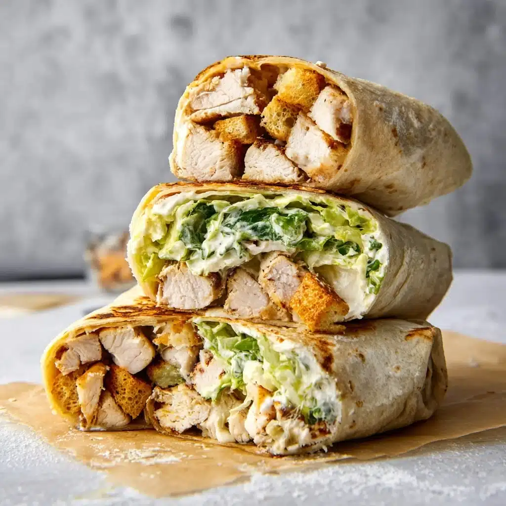 Easy Chicken Caesar Salad Wrap Recipe - Recipe Image