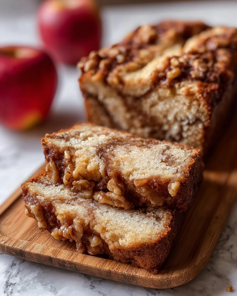 A close-up of a sliced banana bread loaf on a light wooden board placed on a white marbled surface. The bread has a golden brown, slightly crisp crust on top with visible pieces of banana and a moist, dense interior that is light brown with small chunked textures. Two slices are cut from the loaf and lay in front, showing the soft and fluffy inside. The background is softly blurred, highlighting the bread's texture and color. Photo taken with an iphone --ar 4:5 --v 7