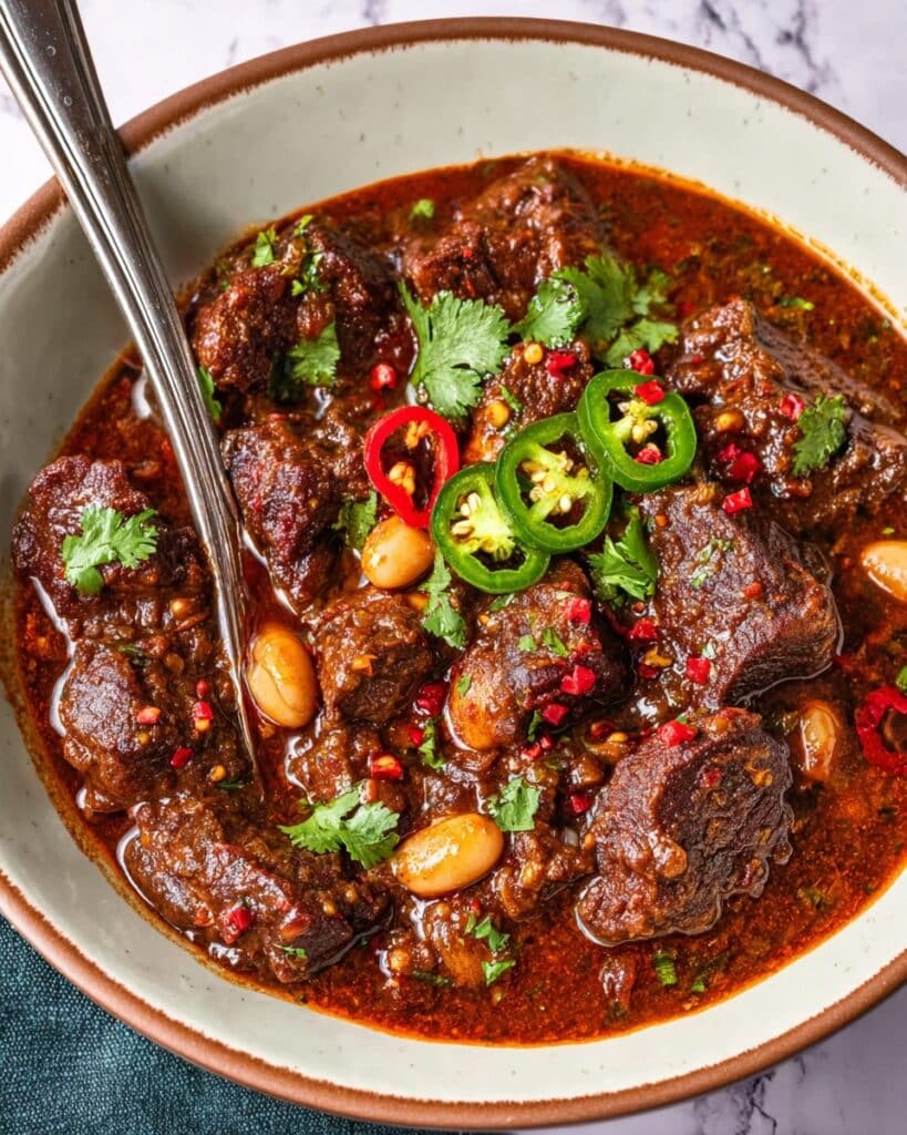 Homemade Chili Con Carne with Guajillo and Ancho Peppers Recipe