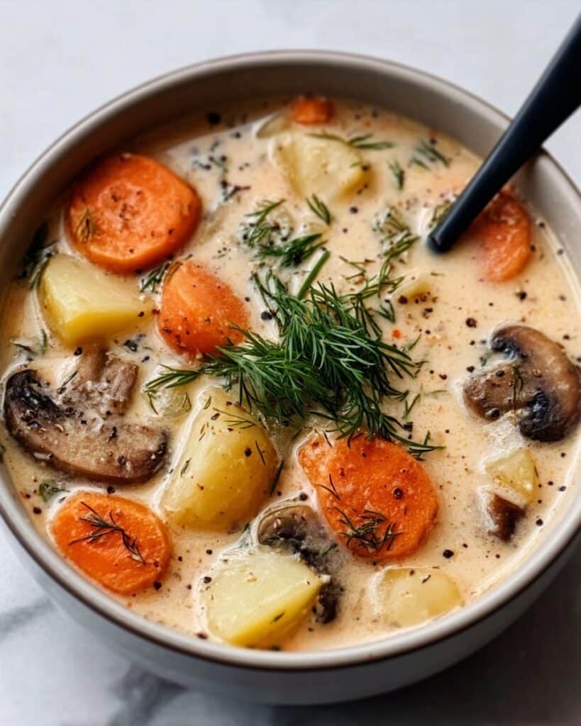 Russian Potato and Mushroom Soup Recipe