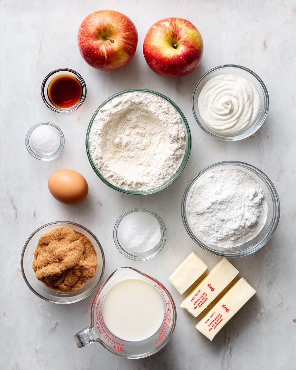Two small white ramekins filled with a golden-brown crumble topped with a scoop of creamy vanilla ice cream drizzled with caramel sauce are shown. The crumbles have a rough, crumbly texture, and the ice cream is smooth with a slightly melting look. One ramekin sits on a round wooden board with visible bark edges, while the other rests on a blue and white striped cloth on a white marbled surface. Bright red apples, a cinnamon stick, and some walnuts surround the ramekins, adding to the warm and inviting scene. photo taken with an iphone --ar 4:5 --v 7